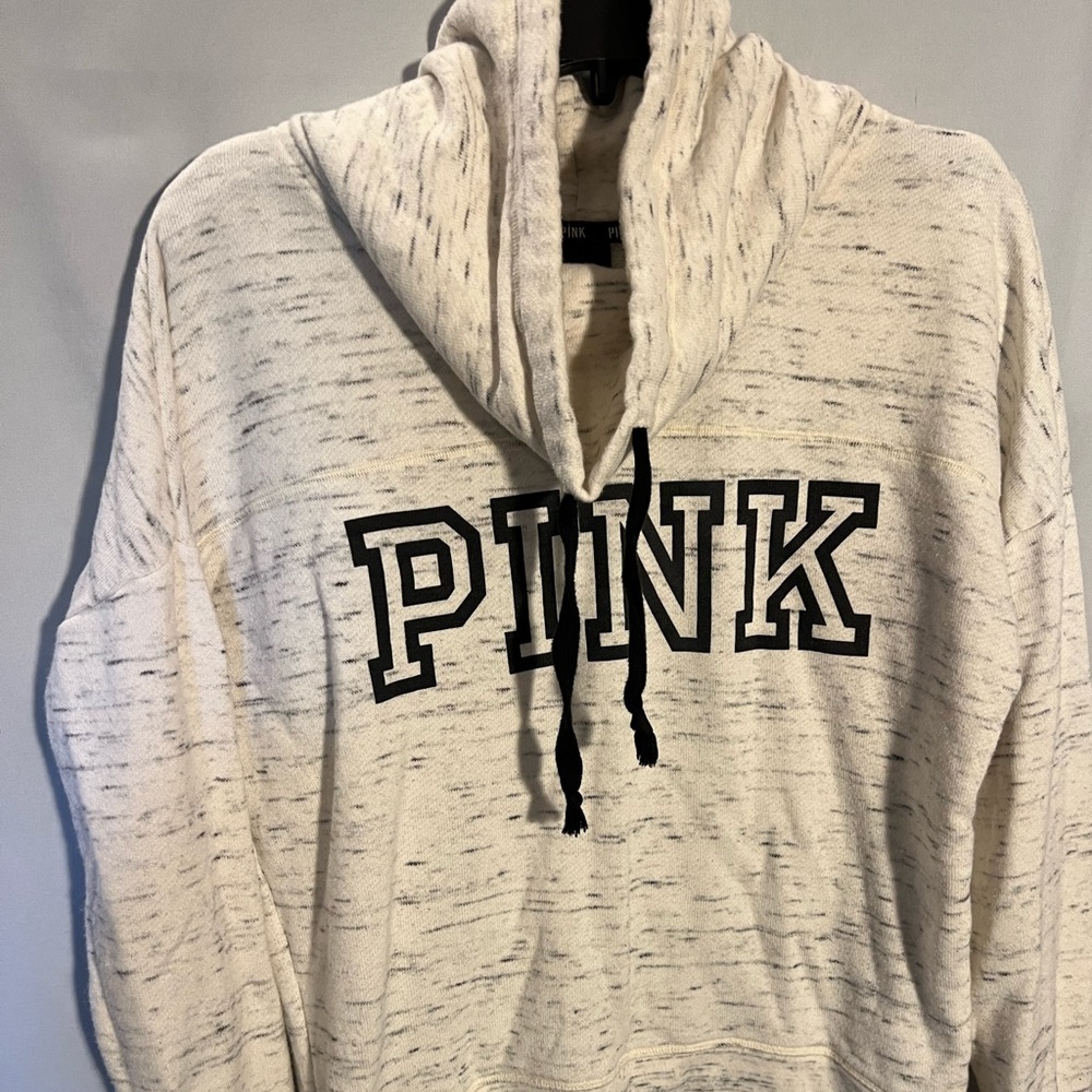 PINK cowl neck sweatshirt, Sm